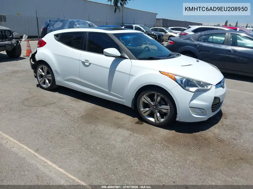 2014 Hyundai Veloster Base W/Black VIN: KMHTC6AD9EU208950 Lot: 45557861