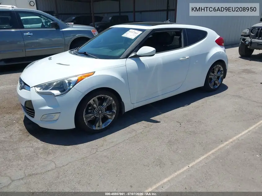 2014 Hyundai Veloster Base W/Black VIN: KMHTC6AD9EU208950 Lot: 45557861