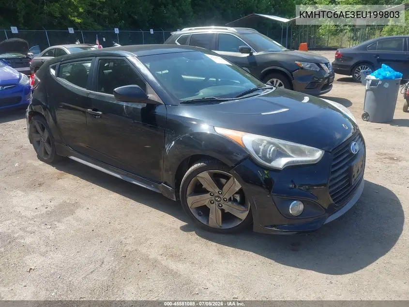 2014 Hyundai Veloster Turbo W/Black VIN: KMHTC6AE3EU199803 Lot: 45581088