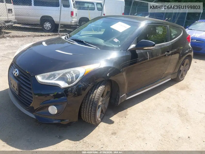 2014 Hyundai Veloster Turbo W/Black VIN: KMHTC6AE3EU199803 Lot: 45581088
