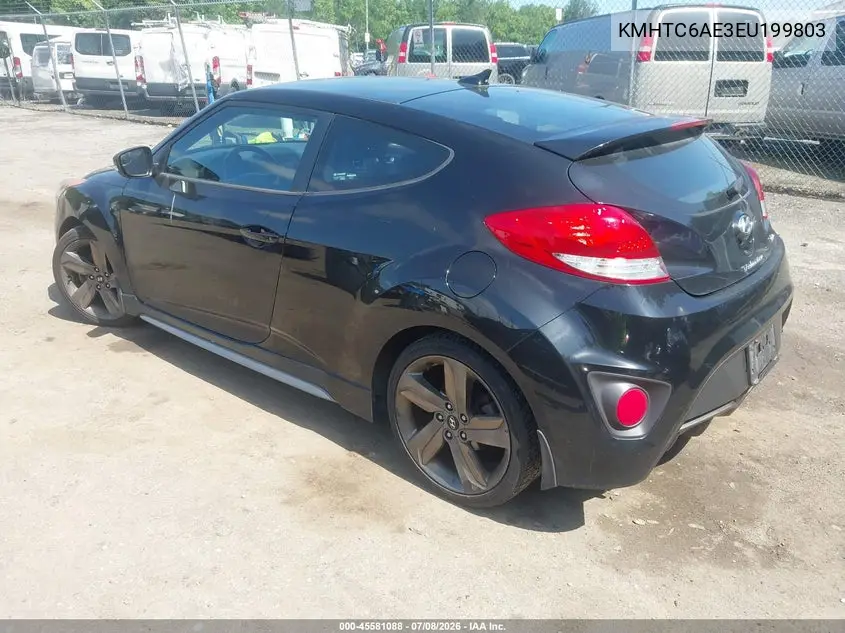 2014 Hyundai Veloster Turbo W/Black VIN: KMHTC6AE3EU199803 Lot: 45581088