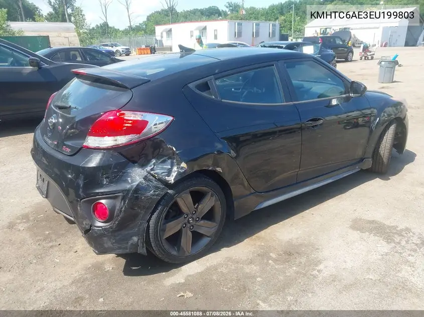 2014 Hyundai Veloster Turbo W/Black VIN: KMHTC6AE3EU199803 Lot: 45581088