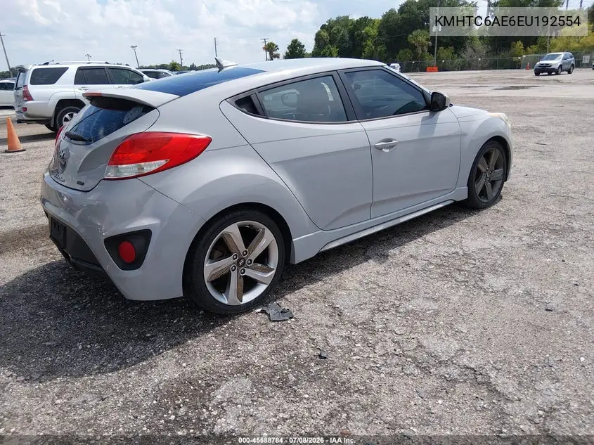 2014 Hyundai Veloster Turbo R-Spec VIN: KMHTC6AE6EU192554 Lot: 45588784