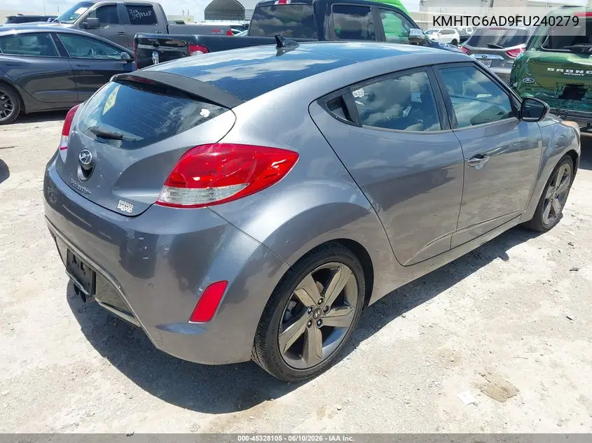 2015 Hyundai Veloster VIN: KMHTC6AD9FU240279 Lot: 45328105