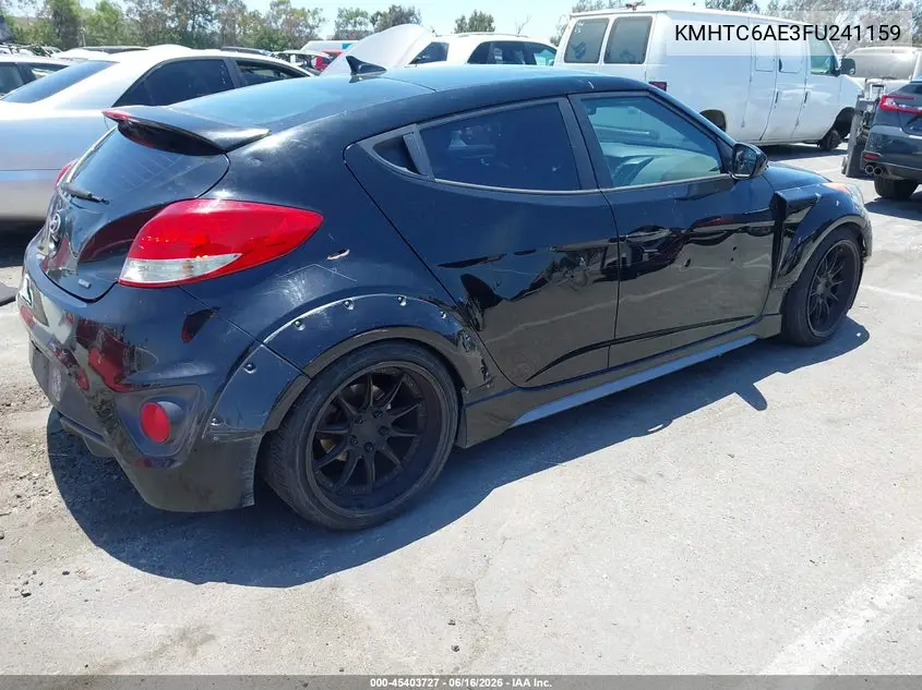 2015 Hyundai Veloster Turbo R-Spec VIN: KMHTC6AE3FU241159 Lot: 45403727