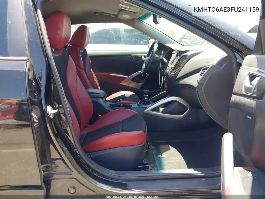 2015 Hyundai Veloster Turbo R-Spec VIN: KMHTC6AE3FU241159 Lot: 45403727