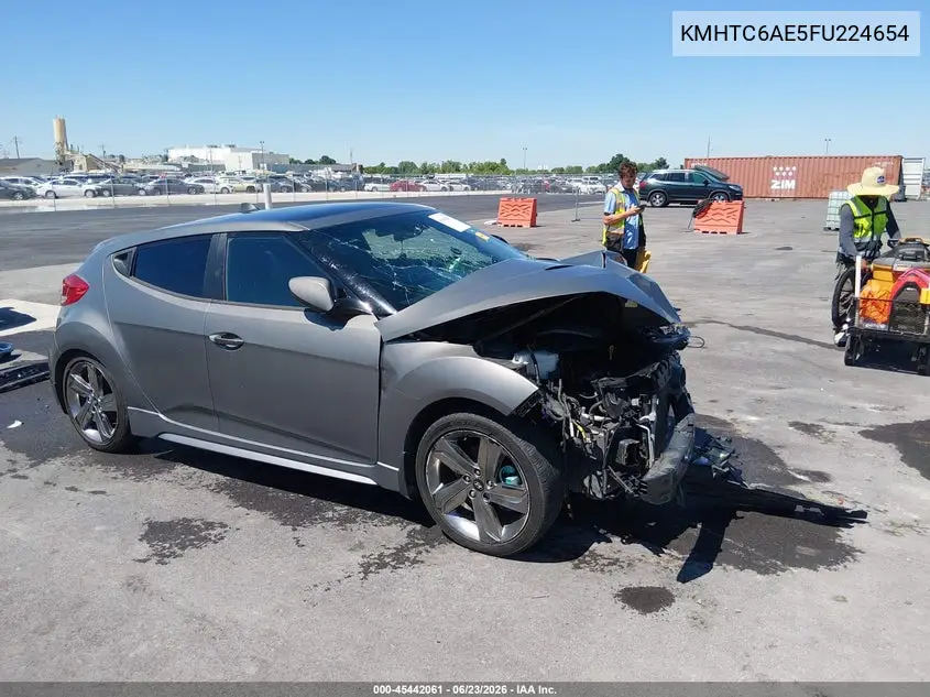 2015 Hyundai Veloster Turbo VIN: KMHTC6AE5FU224654 Lot: 45442061