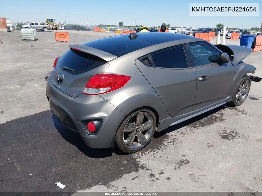 2015 Hyundai Veloster Turbo VIN: KMHTC6AE5FU224654 Lot: 45442061