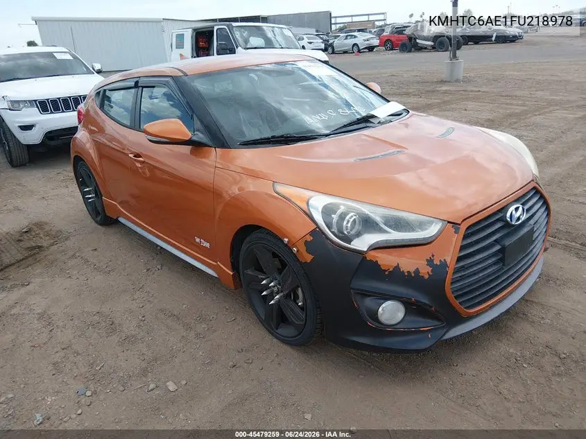 2015 Hyundai Veloster Turbo VIN: KMHTC6AE1FU218978 Lot: 45479259