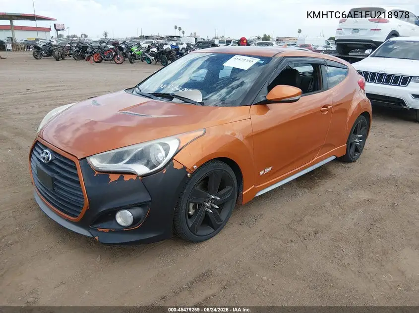 2015 Hyundai Veloster Turbo VIN: KMHTC6AE1FU218978 Lot: 45479259