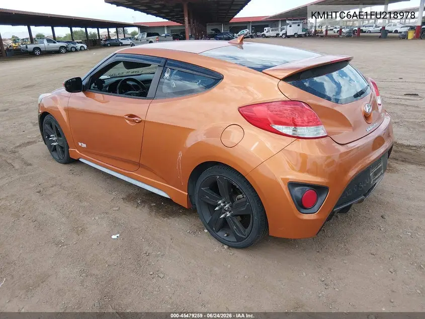 2015 Hyundai Veloster Turbo VIN: KMHTC6AE1FU218978 Lot: 45479259