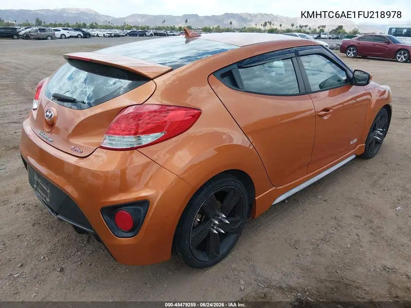 2015 Hyundai Veloster Turbo VIN: KMHTC6AE1FU218978 Lot: 45479259