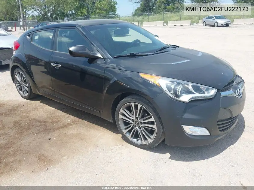 2015 Hyundai Veloster Re:flex VIN: KMHTC6AD2FU222173 Lot: 45511906
