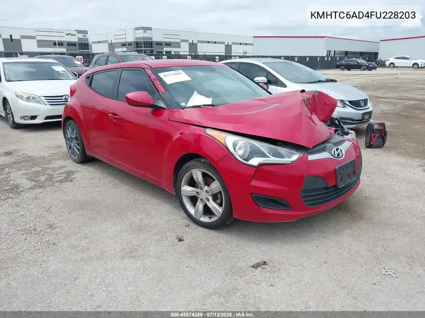 2015 Hyundai Veloster VIN: KMHTC6AD4FU228203 Lot: 45574289