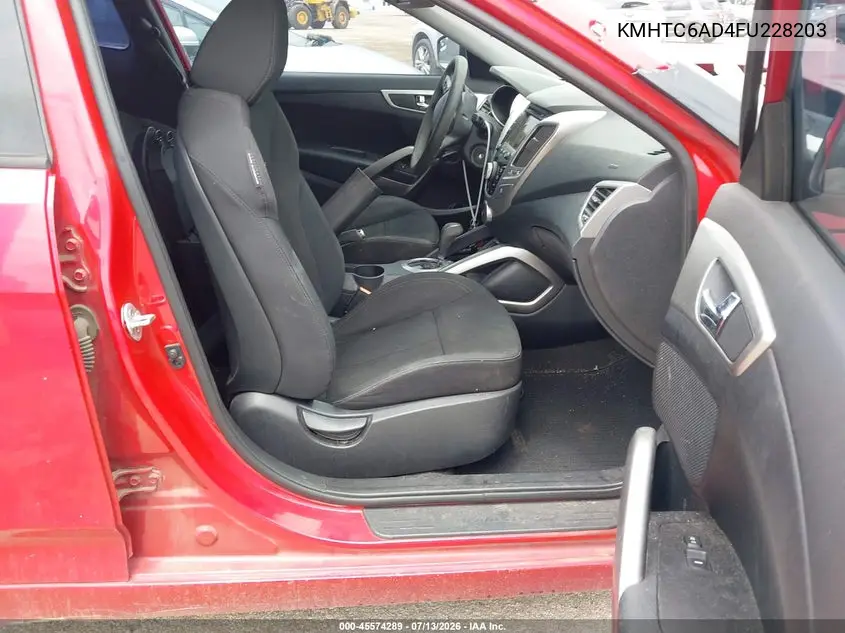 2015 Hyundai Veloster VIN: KMHTC6AD4FU228203 Lot: 45574289