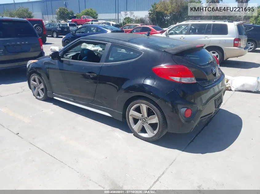 2015 Hyundai Veloster Turbo VIN: KMHTC6AE4FU221695 Lot: 45608851