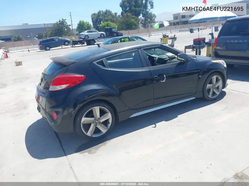 2015 Hyundai Veloster Turbo VIN: KMHTC6AE4FU221695 Lot: 45608851