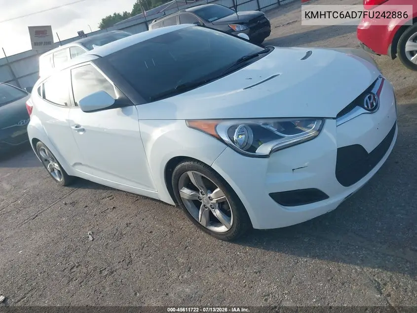 2015 Hyundai Veloster VIN: KMHTC6AD7FU242886 Lot: 45611722