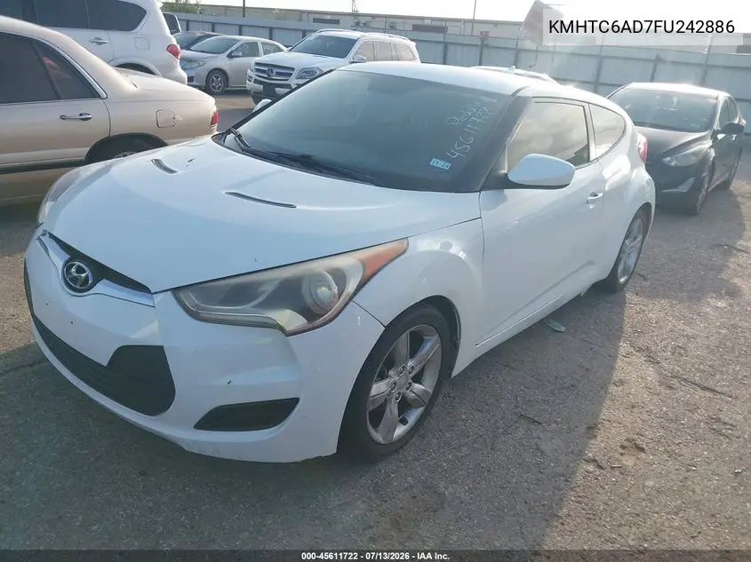 2015 Hyundai Veloster VIN: KMHTC6AD7FU242886 Lot: 45611722