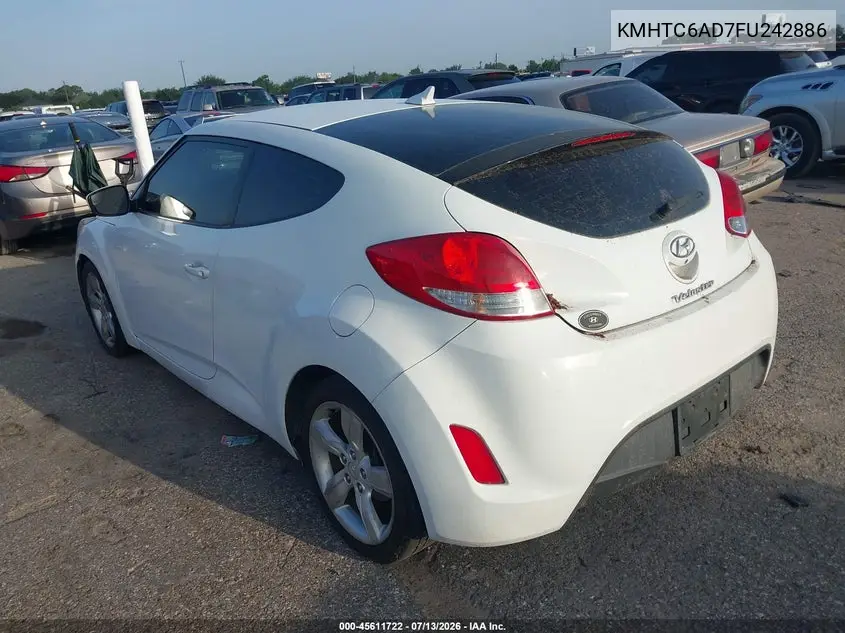 2015 Hyundai Veloster VIN: KMHTC6AD7FU242886 Lot: 45611722