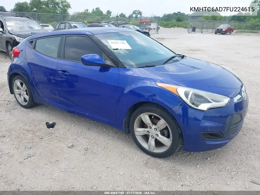 2015 Hyundai Veloster VIN: KMHTC6AD7FU224615 Lot: 45647769