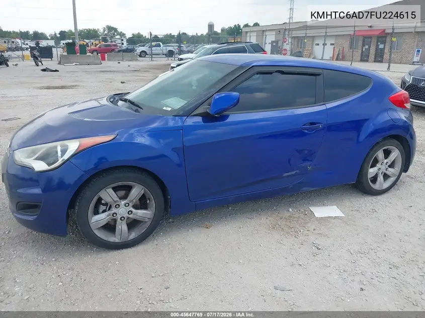 2015 Hyundai Veloster VIN: KMHTC6AD7FU224615 Lot: 45647769