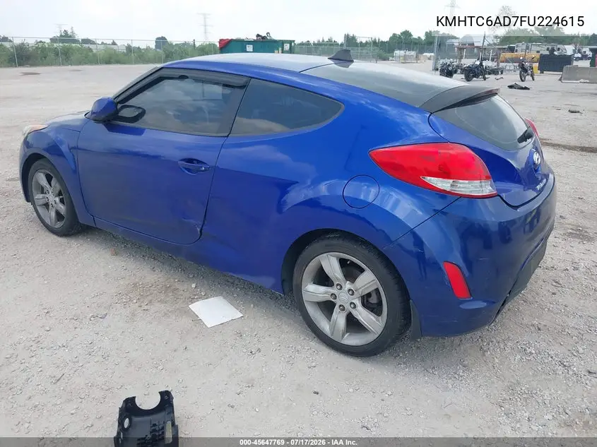 2015 Hyundai Veloster VIN: KMHTC6AD7FU224615 Lot: 45647769