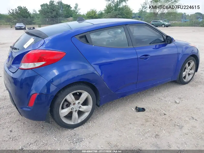 2015 Hyundai Veloster VIN: KMHTC6AD7FU224615 Lot: 45647769