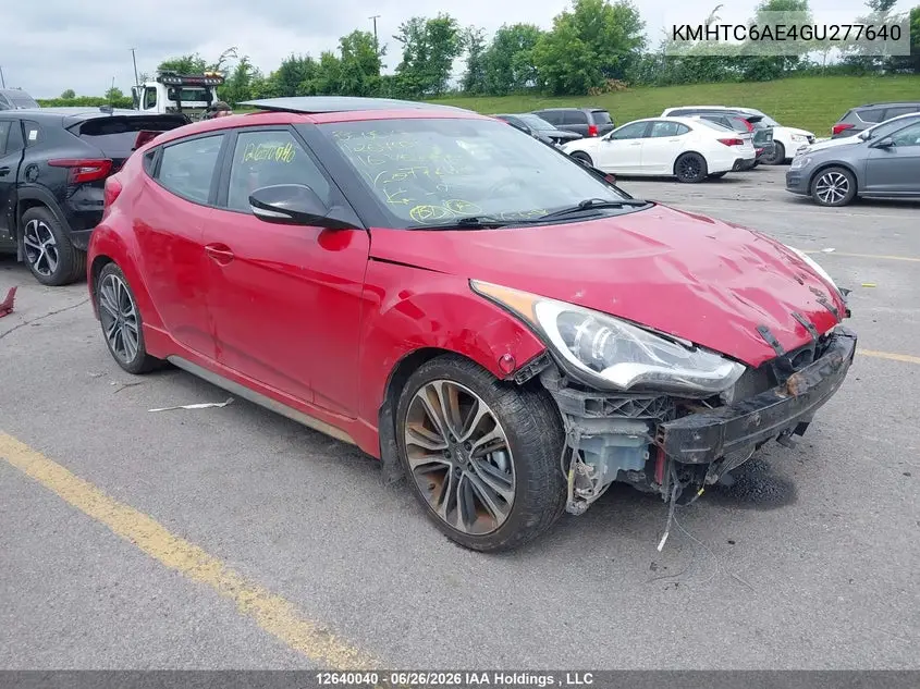 2016 Hyundai Veloster Turbo VIN: KMHTC6AE4GU277640 Lot: 12640040x