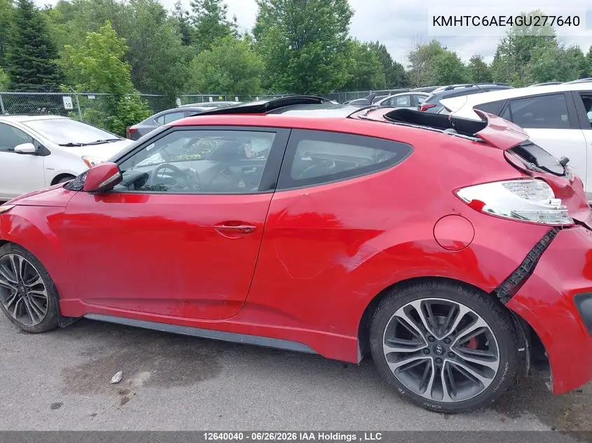 2016 Hyundai Veloster Turbo VIN: KMHTC6AE4GU277640 Lot: 12640040x