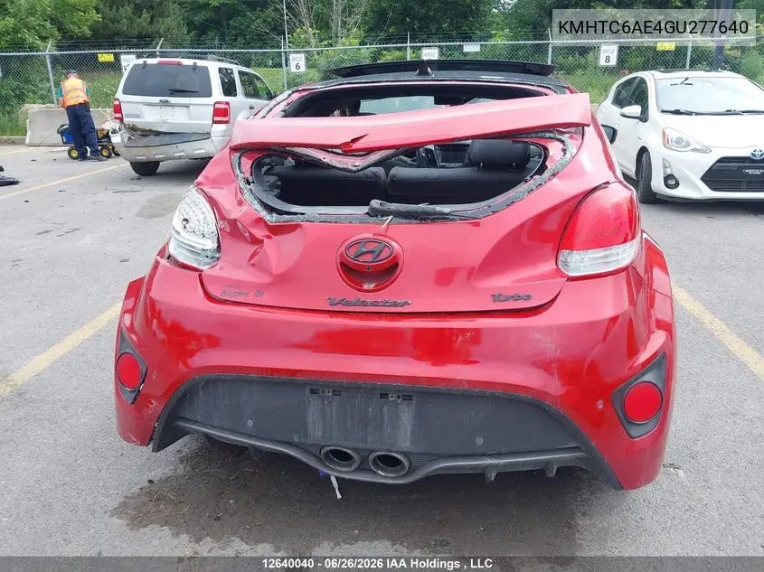 2016 Hyundai Veloster Turbo VIN: KMHTC6AE4GU277640 Lot: 12640040x