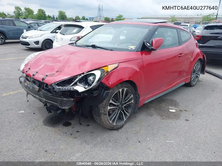 2016 Hyundai Veloster Turbo VIN: KMHTC6AE4GU277640 Lot: 12640040x
