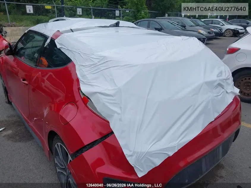 2016 Hyundai Veloster Turbo VIN: KMHTC6AE4GU277640 Lot: 12640040x