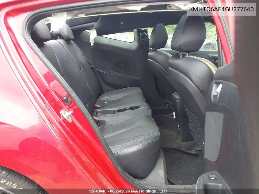 2016 Hyundai Veloster Turbo VIN: KMHTC6AE4GU277640 Lot: 12640040x