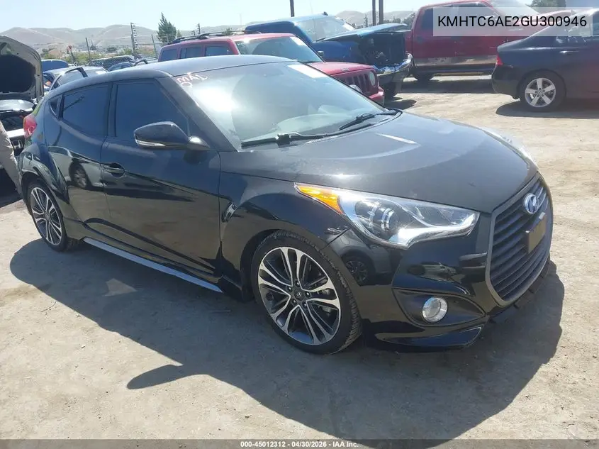 2016 Hyundai Veloster Turbo VIN: KMHTC6AE2GU300946 Lot: 45012312