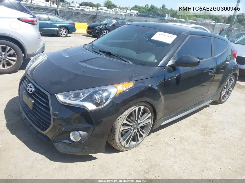 2016 Hyundai Veloster Turbo VIN: KMHTC6AE2GU300946 Lot: 45012312