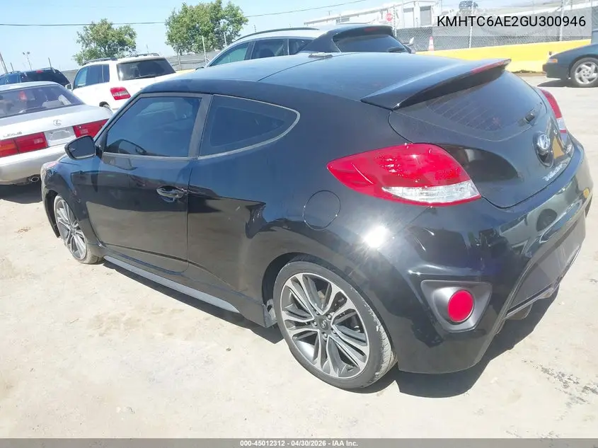 2016 Hyundai Veloster Turbo VIN: KMHTC6AE2GU300946 Lot: 45012312