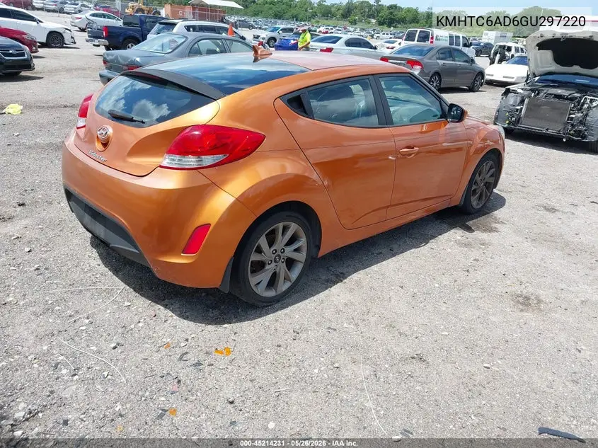 2016 Hyundai Veloster VIN: KMHTC6AD6GU297220 Lot: 45214231