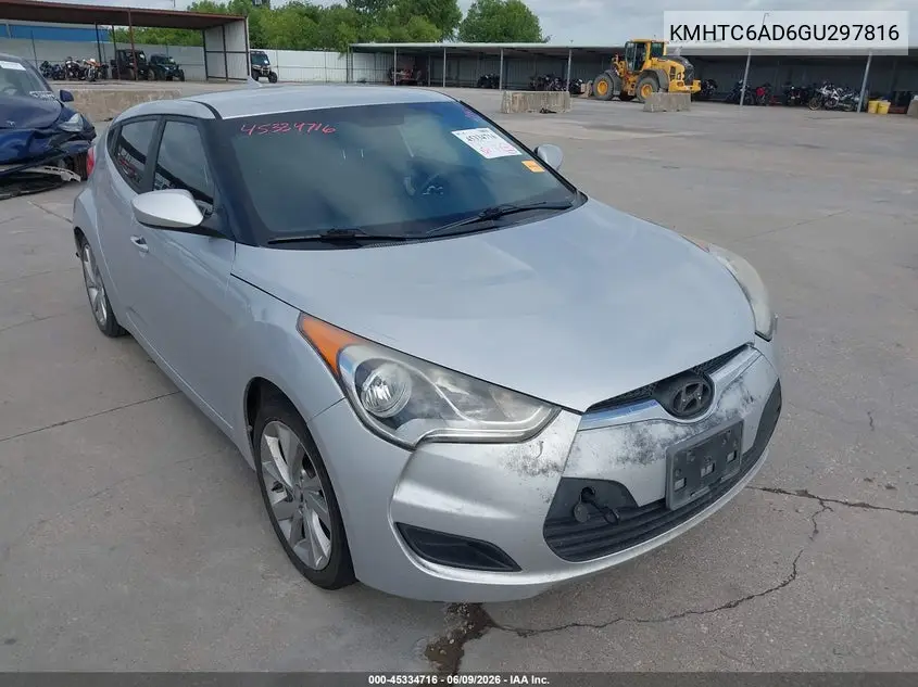 2016 Hyundai Veloster VIN: KMHTC6AD6GU297816 Lot: 45334716