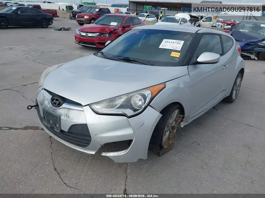 2016 Hyundai Veloster VIN: KMHTC6AD6GU297816 Lot: 45334716