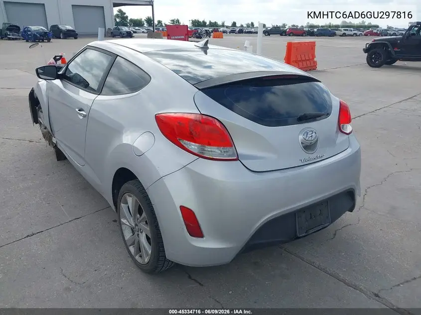 2016 Hyundai Veloster VIN: KMHTC6AD6GU297816 Lot: 45334716