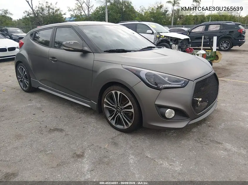 2016 Hyundai Veloster Turbo VIN: KMHTC6AE3GU265639 Lot: 45334851