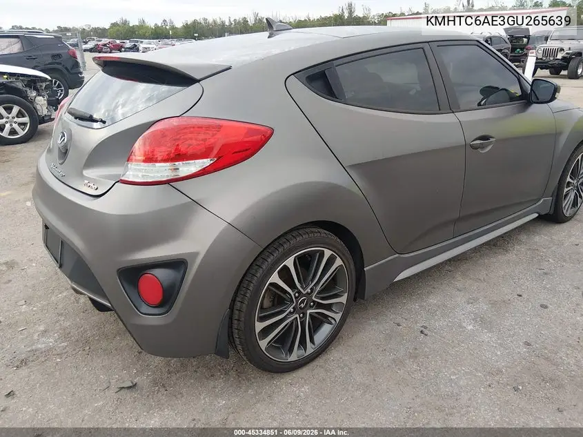 2016 Hyundai Veloster Turbo VIN: KMHTC6AE3GU265639 Lot: 45334851