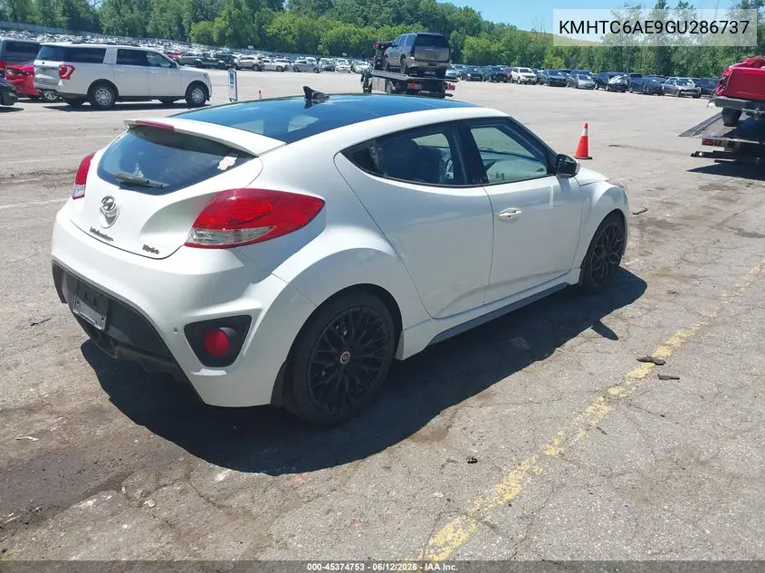 2016 Hyundai Veloster Turbo VIN: KMHTC6AE9GU286737 Lot: 45374753