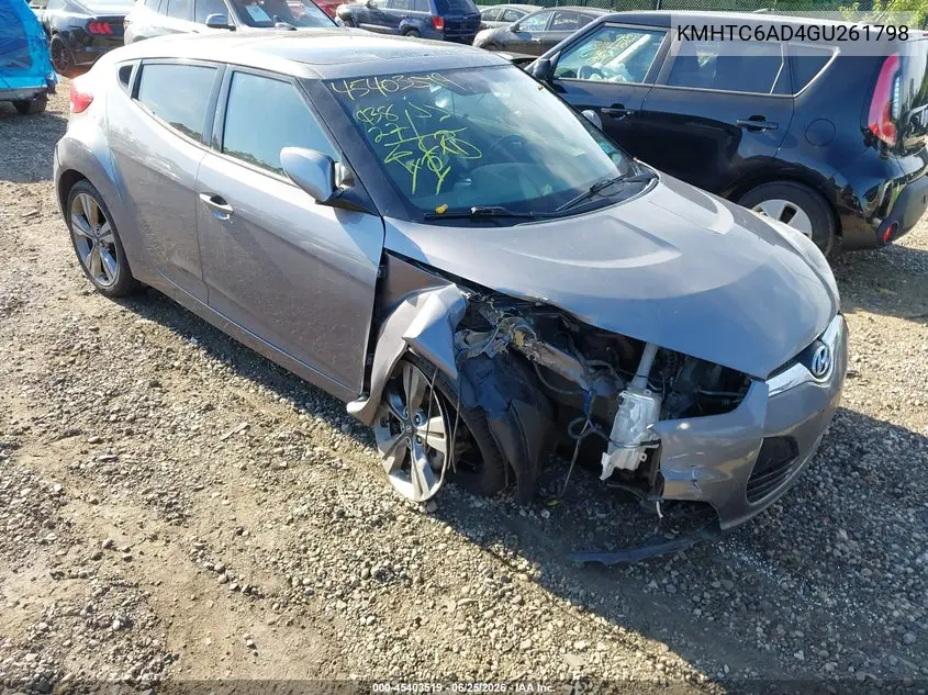 2016 Hyundai Veloster VIN: KMHTC6AD4GU261798 Lot: 45403519