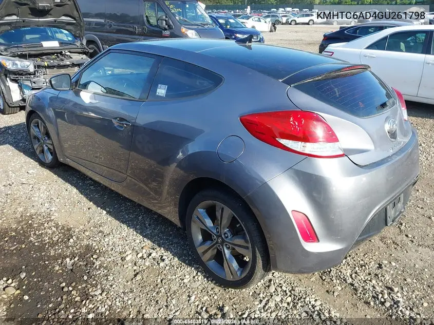 2016 Hyundai Veloster VIN: KMHTC6AD4GU261798 Lot: 45403519