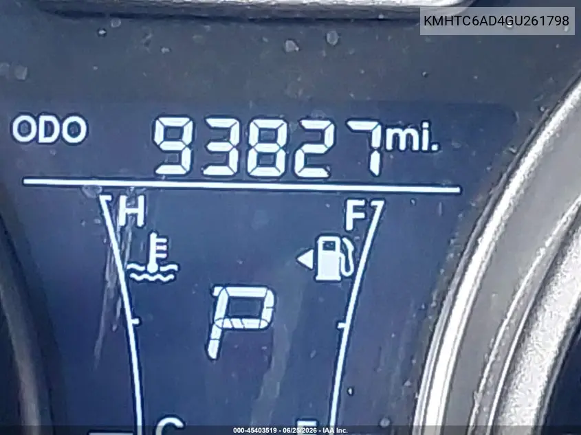 2016 Hyundai Veloster VIN: KMHTC6AD4GU261798 Lot: 45403519