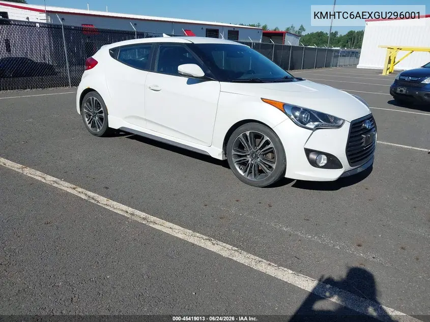 2016 Hyundai Veloster Turbo VIN: KMHTC6AEXGU296001 Lot: 45419013