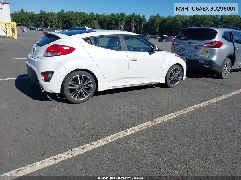 2016 Hyundai Veloster Turbo VIN: KMHTC6AEXGU296001 Lot: 45419013