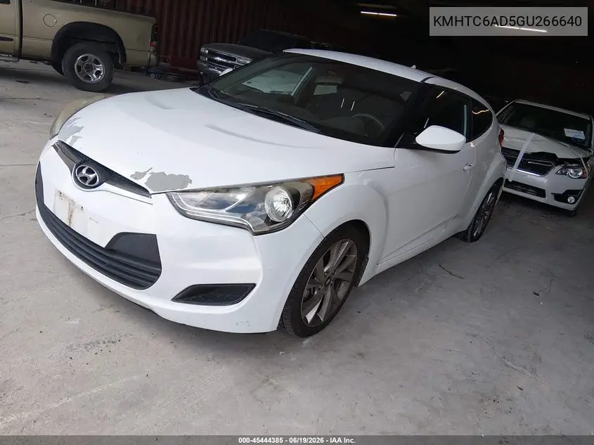 2016 Hyundai Veloster VIN: KMHTC6AD5GU266640 Lot: 45444385